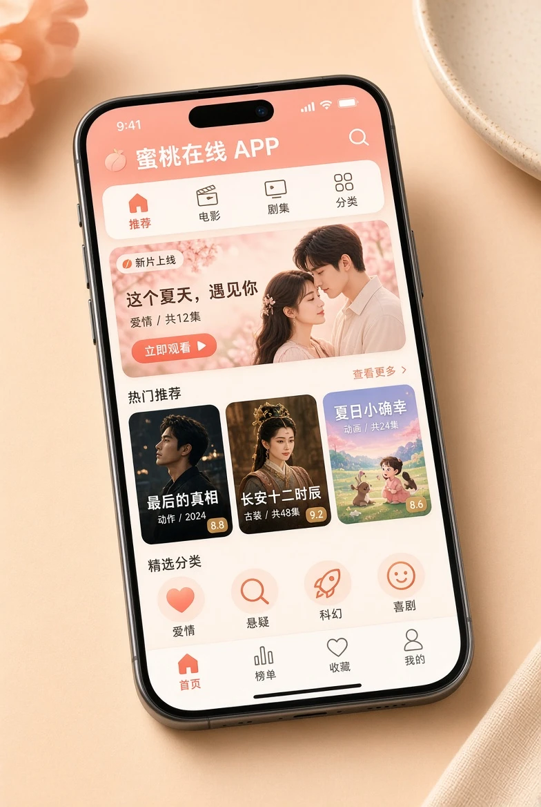 手机上的观影导览主题图